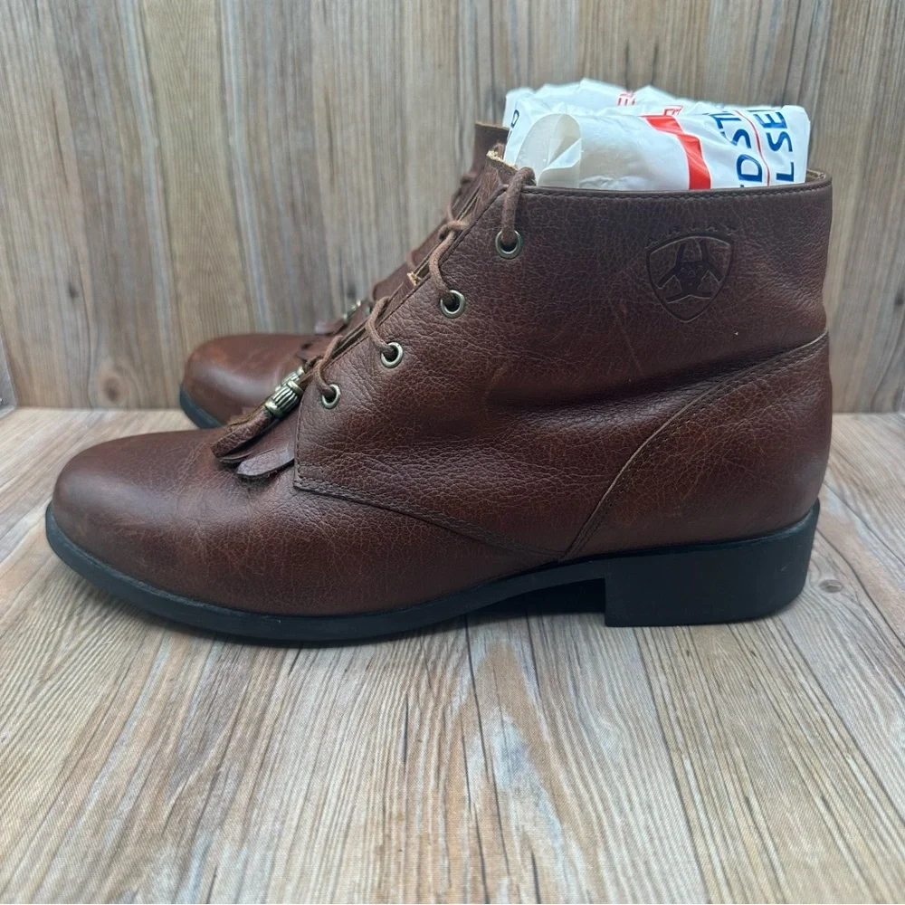 Ariat Brown Leather Lace Up Ankle Boots Womens Size 8.5